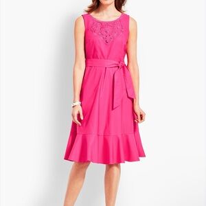 NWOT Talbots fit and flare pink cotton dress